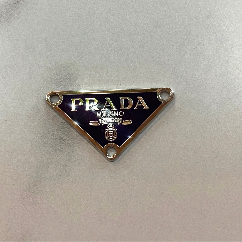 Authentic Dark Purple & Silver Prada Badge - Picture 2 of 4